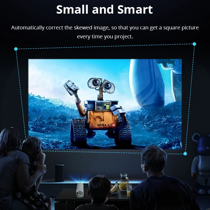 New 4K Portable Projector – Android 11, Wi-Fi 6, Bluetooth 5.0, 290ANSI, 1280×720P Home & Outdoor Cinema