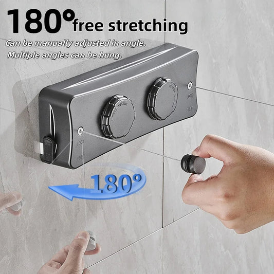 New 5.1 Meters Retractable Clothesline Dryer Indoor/Outdoor Bathroom Drying Rack Clothes Rack Laundry Drying Hanger Double Layer