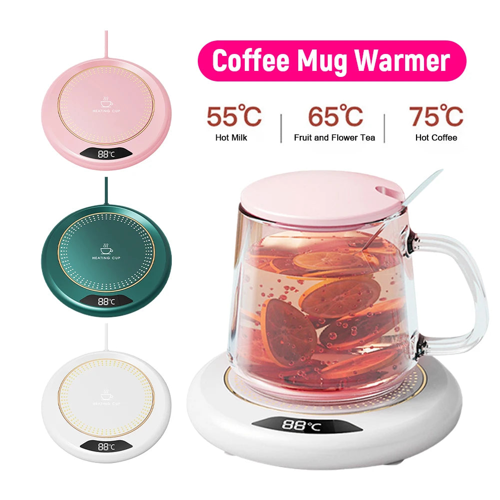 Coffee Mug Warmer 3 Temp Setting Electric Heating Plate Portable for Office Home Use Desk Travel Pro