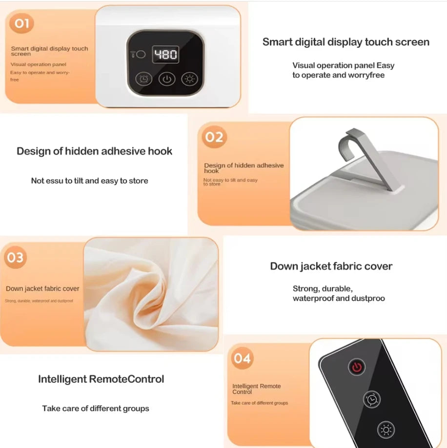 Multifunctional Dryer Electric Clothes Dryer Portable Compact Foldable Laundry Dryer Machine with Dryer Bag and Time Setting