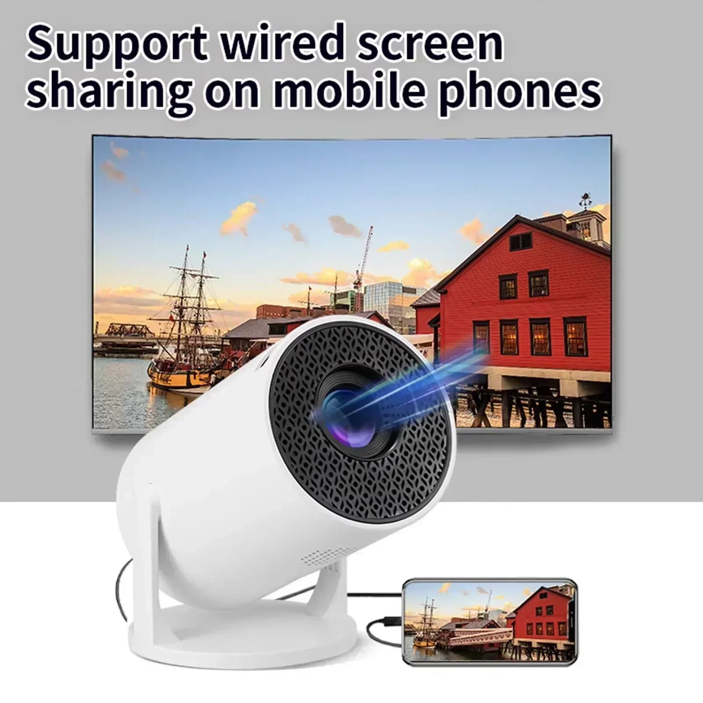 2025 HY300 Ultra 4K Ultra HD Portable Projector – Android 11, BT5.4, 300ANSI, Electronic Focus, Built-in Speaker for Home Theater