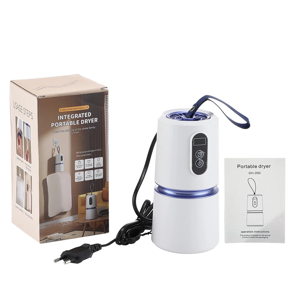 Portable Clothes Dryer Small Quiet Clothing Fast-Drying Machine Adjustable Timer Mini Laundry Dryer Foldable Electric Drying