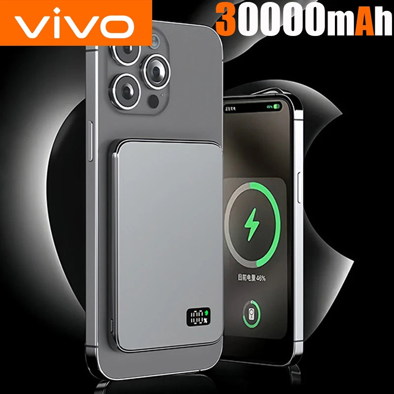 VIVO 50,000mAh Slim Power Bank – MagSafe Wireless, Fast Charging, Magnetic, with Smart Display (CCC Certified)
